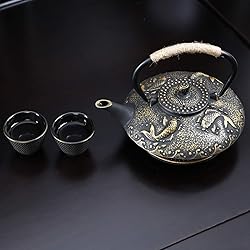 Ufine Koi Fish Cast Iron Teapot Set Stove Top Tea