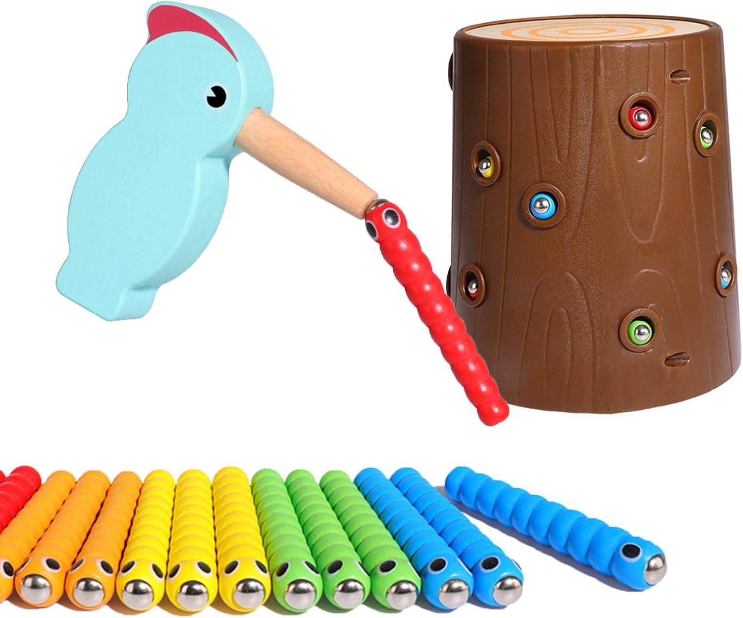 Educational Toy Woodpecker Insect Catching Game Safe