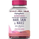 Piping Rock Hair Skin and Nails Vitamins | 165 Softgels | 5000 mcg of Biotin Extra Strength | with Argan and Coconut Oil | Non-GMO, Gluten Free Supplement