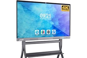 HKMLC Smart Board, Essential Vision 55“ All-in-One Interactive Whiteboard Built-in 4800MP Camera, Digital Whiteboard with 4K UHD Touch Screen for Business Office Classroom Home (Wall Mount Included)