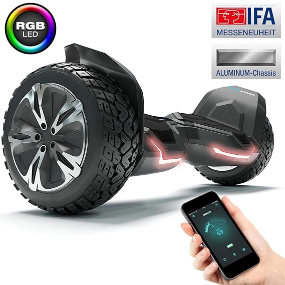 Bluewheel Unisex – Erwachsene Hx510 8.5' Self-Balance Scooter HX500-Farbanpassung mit App – Bluetooth Lautsprecher – Starker 