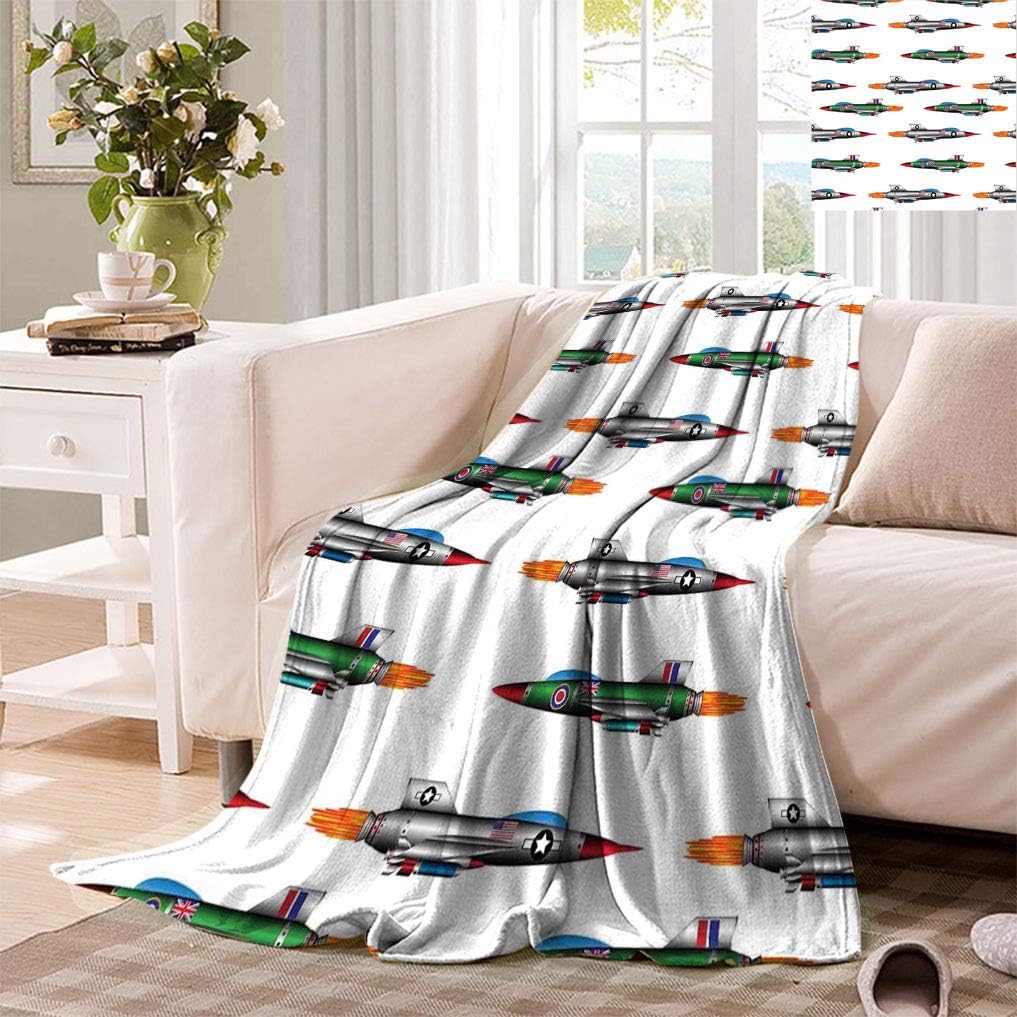 Badamadecor Airplane Fleece Microfiber Blanket, Collection