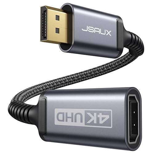 JSAUX 4K DisplayPort to HDMI Adapter, Display Port to HDMI Adapter