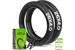 HYDENCAMM 2/4 Pack 20"/26" x4.0 Fat Tire Tube, 20"/26" x3.5/4.0 E-Bike Bicycle Fat Tire Tubes AV 32mm Schrader Valve with 2 Tire Levers, 20"/26" x4 Bike Tube for 20/26 Inch Ebike Electric Bicycle Road Mountain