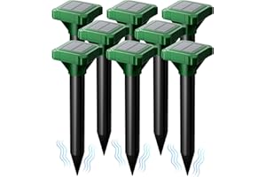 X-OCTENOL Solar Powered Mole Repeller Gopher Deterrent 8 Pack Outdoor Groundhog Repellent Ultrasonic Snake Armadillo Repeller Waterproof Effective for Yard Lawn Garden