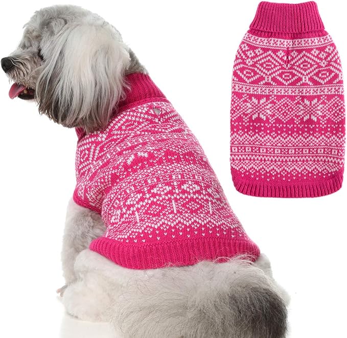 HOMIMP Argyle Dog Sweater Warm Jumper Sweater Winter Clothes Puppy