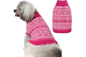 HOMIMP Dog Sweater Argyle - Warm Winter Clothes, Soft Coat for Small Medium and Large Dogs, Ugly Pet Clothing for Boy Girl Puppy