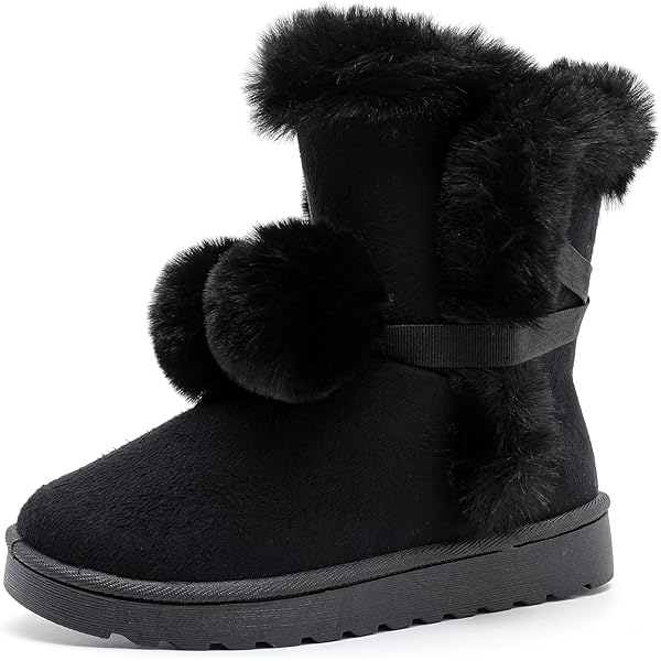 DEINET POM POM FUR BOOTS ★関税負担なし★ Amazon.com | WUIWUIYU Women's Cute Pom-pom Lace Up Fur