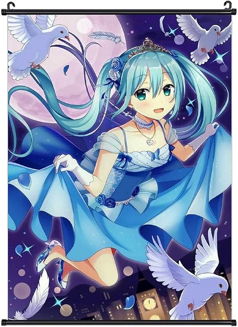 Amazon Co Jp 初音ミク 掛け画 ポスター壁飾り 部屋飾り 掛け軸 ポスター アニメ 萌えグッズ おたくプレゼント 掛け画 壁飾り 0 60cm A50 70cm ホーム キッチン