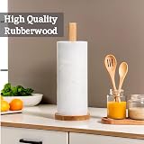 Premier Eco-friendly Kitchen Roll Holder Rubberwood Sturdy Base 31x12x12cm view 5