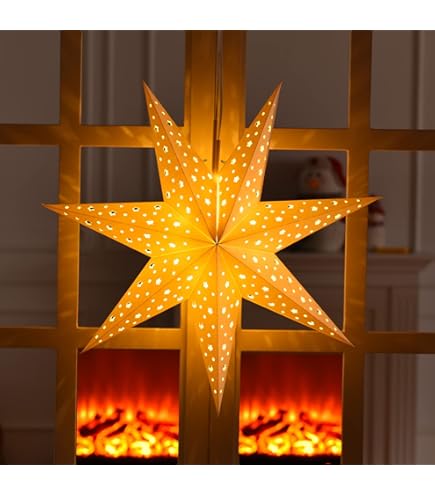 Veemoon 3pcs Star Paper Lantern Lampshades Star Light Shades For Decor For Party Decorations Living Room Lamp