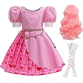 ADREIT Kids Rise Red Costume Girls Bridget Pink Princess Dress Movie Cosplay Halloween Outfit