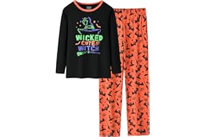 UNICABBIT21 Pajamas for Girls Cute Cat Unicorn Long Sleeve and Pants PJS Set Big Kids Cotton Sleepwear Set Size 6-16