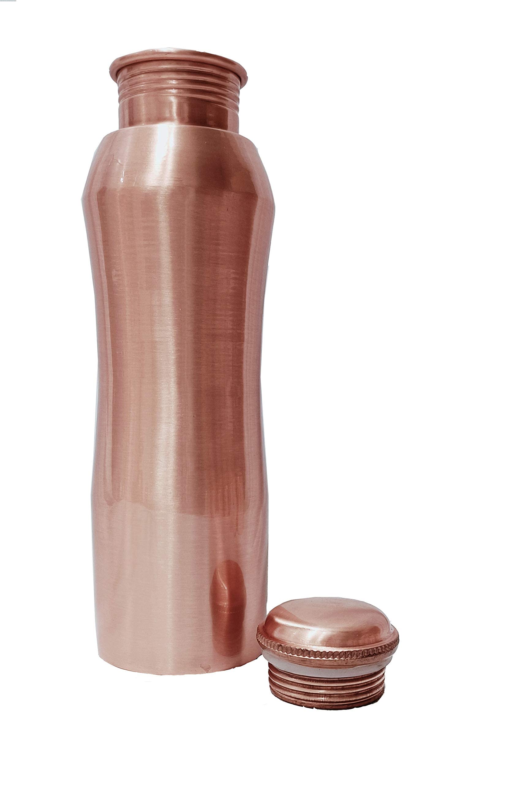Gavya International Pure Copper Curve Water Bottle 34 Oz Ayurvedic Leak Proof Copper Vessel for Drinking Water Bottle Birthday Gift Diwali gift 1 liter