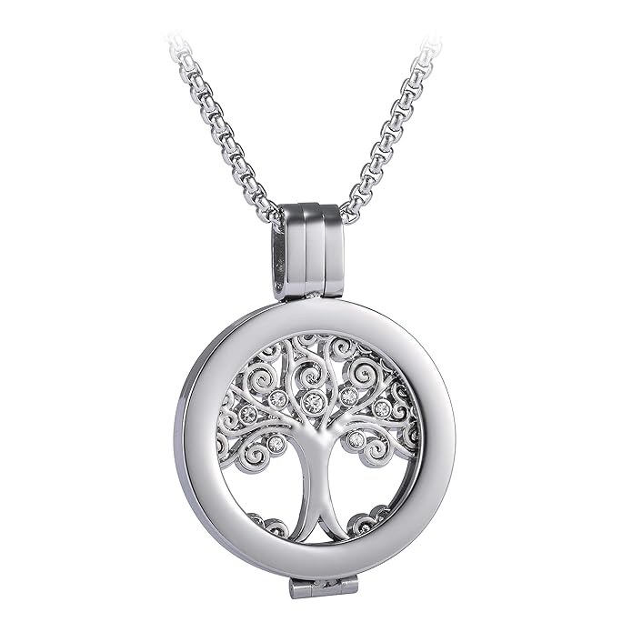 U&D Coins 25mm Edelstahl Schmuck Kette Silber Halskette Anhänger Coin Small