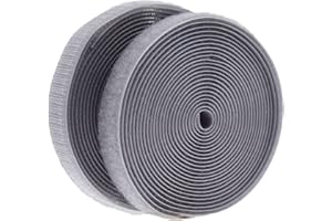 IHKFILAN 5 Yards Sew On Hook and Loop Tape Fastening Nylon Fabric Tape with Non-Adhesive for DIY Craft Interlocking Tape Sewing Fasteners (3/4''Wide, 5 Yard Hook + 5Yard Loop) for Roll,Gray