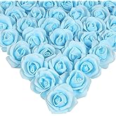 INSUNSIX Rose Flower Heads,200Pcs Artificial Rose Flower Heads for Crafts 1.97in Light Blue Roses Artificial Flowers for DIY Wedding Centerpieces Arrangements Home Decorations(Light Blue)