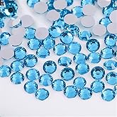 3000 Pieces SS6 2mm Flatback Rhinestones Clear Glass Round Gems Crystals for Nail Art DIY Crafts Clothes Shoes Bags （Aqua Blue）