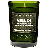 Rewined-Riesling Scented Candles (6oz)- Notes of Nectarine Flesh, Jasmine, and Chamomile, Nontoxic Candles