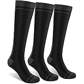 SONORAN Bamboo Viscose Compression Socks for Women & Men (3 Pairs) 15-20 mmHg Knee High Support for Nurses, Travel, Pregnant