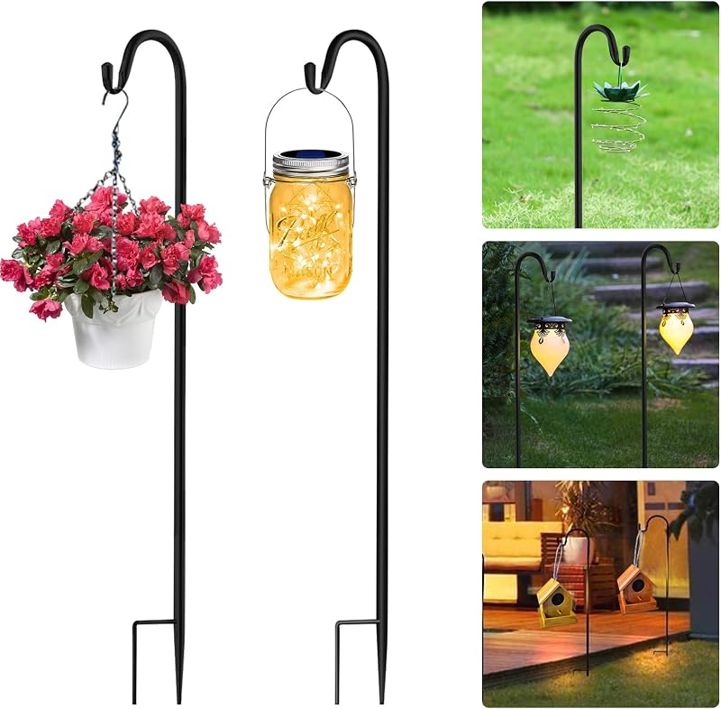 AKOFIC 2 Pack Adjustable Shepherds Crook Hooks 100cm Garden Stake