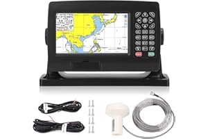 Aramox GPS Chart Plotter Satellite Navigator AIS Transponder with GNSS Antenna Dual Map System Assist Chartplotter IPX6 Water