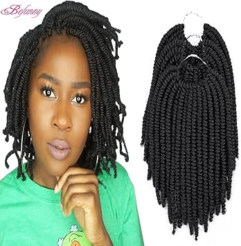 Befunny 8inch 6packs Afro Kinky Twist Crochet Hair Short Small