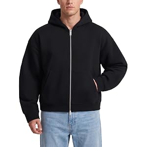 Luckfly Cropped Boxy Zip Up Scuba Hoodie Jacket for Men & Woman | Fashion Y2K Lightweight Scuba Fabric with Structured Fit, T