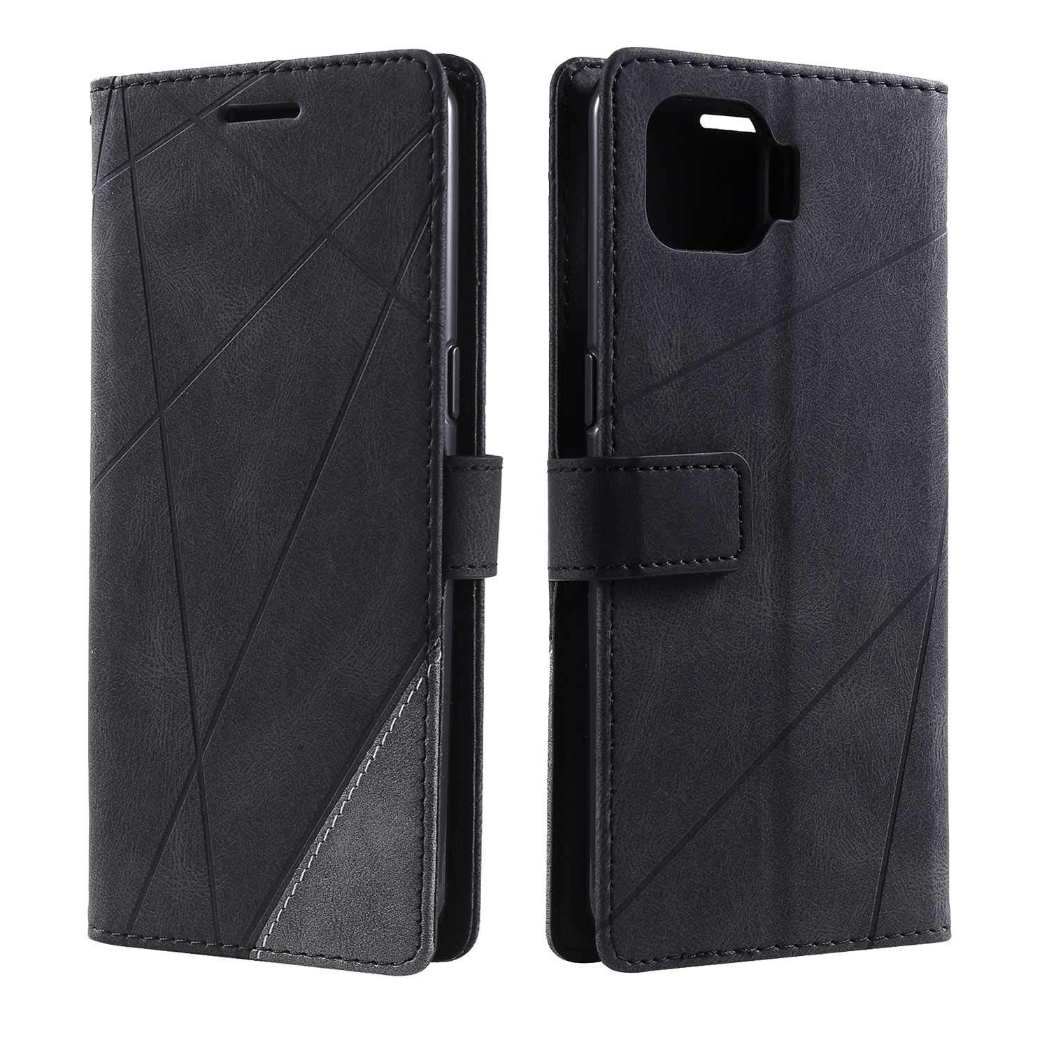 SONWO Case for Oppo F17 Pro/Oppo Reno 4 Lite Case, Premium Leather Flip Wallet Case Magnetic Closure Card Slots Kickstand Phone Case for Oppo F17 Pro/Oppo Reno 4 Lite, Black