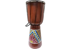 STONEAGE ARTS Djembe Drum Hand Painted Multicolored Dot Aborigine With Unique Random Patterns Bongo African Inspired Music Awesome Gifting Idea. Abstract Wild Animals (16 Inch, Abstract)