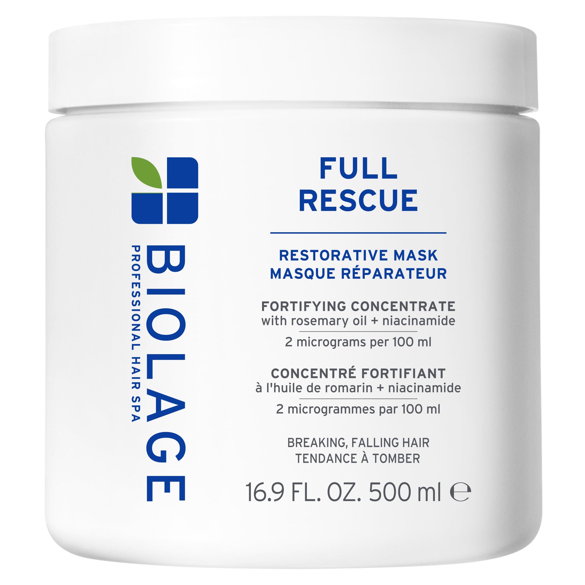 Photo 1 of Biolage Full Rescue Restorative Hair Mask - Conditions & Creates Denser Appearance, Softens & Strengthens Thin Hair, Rosemary Oil & Niacinamide, Vegan & Cruelty-Free, 16.9 Fl Oz