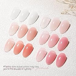 SHOYUM Icy Jelly Nude Pink Gel Nail Polish Set of 6