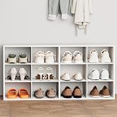 Aenuert 12-Cubby Shoe Rack, 3-Tier Wood Shoe Organizer, Multifunctional Shoe Organizer Bench for Entryway, Mudroom, Hallway, Closet,36.22 * 11.81 * 17.72 Inch,White