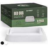 Bed Bug Interceptors &ndash; 8 Pack | Bed Bug Blocker (XL) Interceptor Traps | Extra Large Insect Trap, Monitor, and Detector for Bed Legs (White)