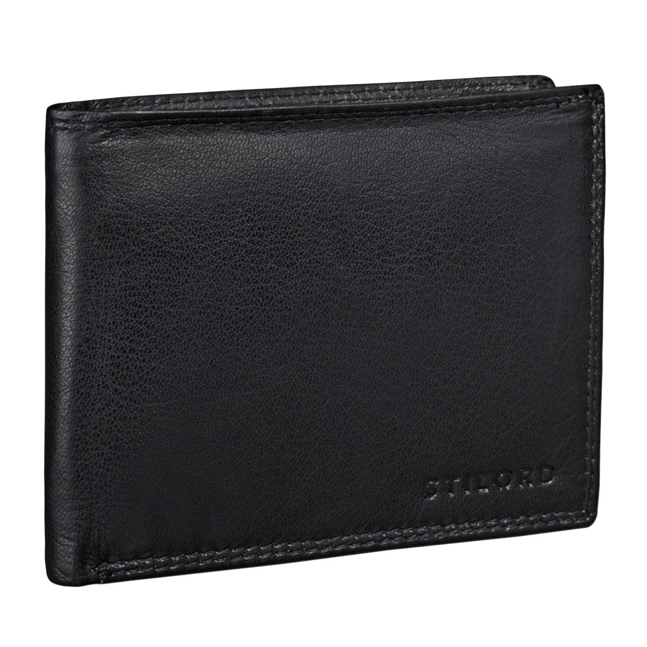STILORD 'Antonio' Stylish Vintage Leather Wallet RFID and NFC Protection for Men Credit Card Holder, Colour:Black