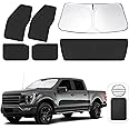 TINGLU Window Shades for Ford F150 4Door 2021-2024 2025 Accessories Car Side Full Windows Rear Triangular Windshield Sun Shade Sun UV Rays & Privacy Protection for Camping,Napping,and Relaxing 6PCS