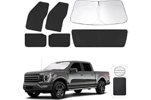 TINGLU Window Shades for Ford F150 4Door 2021-2024 2025 Accessories Car Side Full Windows Rear Triangular Windshield Sun Shade Sun UV Rays & Privacy Protection for Camping,Napping,and Relaxing 6PCS