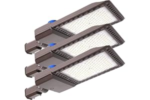 BIRITALO 300W LED Parking Lot Light Outdoor 45000LM Bright Dusk to Dawn FloodLights for Street 5500K 100-277V Commercial Security IP65 Waterproof Exterior Lighting Yard Driveway Garage Park 3 Pack