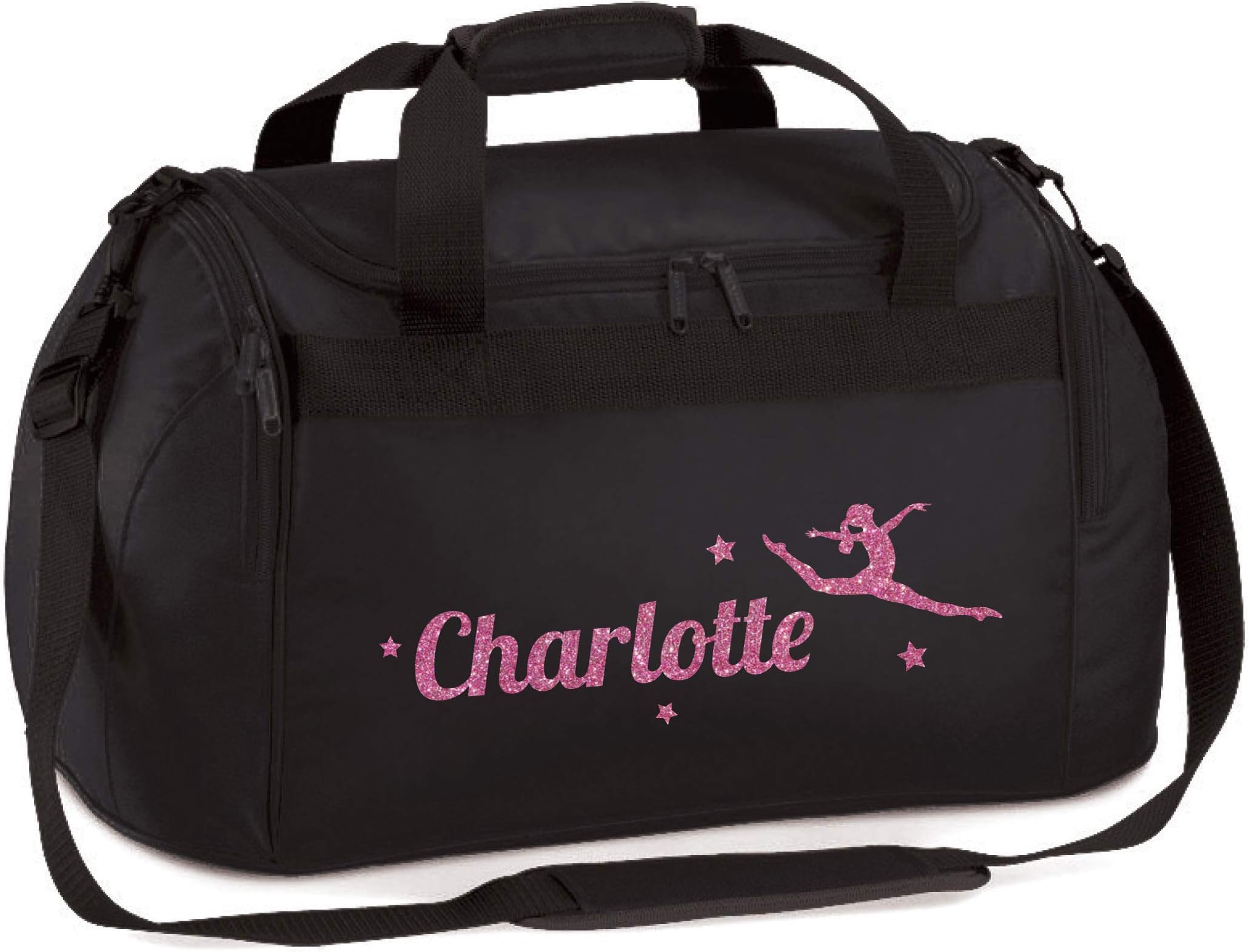 beyondsome Personalised Glitter Gymnast Dancer Holdall Dance School Bag Gift