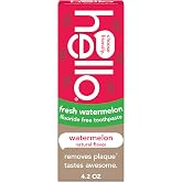 hello Kids Fluoride Free Toothpaste, Fresh Watermelon, 4.2 oz | For Kids of All Ages, Removes Plaque, Polishes and Brightens, Tastes Awesome, Vegan, Gluten Free, SLS Free