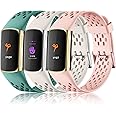 Maledan Compatible with Fitbit Charge 5/ Fitbit Charge 6 Bands Women Men, Breathable Sport Band Soft Waterproof Replacement Wristbands Strap for Fitbit Charge 5/ Charge 6 Advanced Fitness Tracker