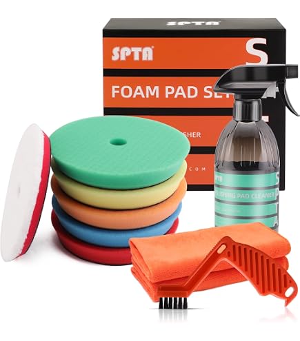 7-Pack 5 Inch Foam Polishing Pads Kit – Car Waxing & Buffing Wheel Set For Buffer