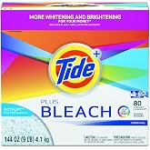 Tide Plus Bleach Powder Laundry Detergent, Original, ( 144 Ounce ., 80 Loads Each), 2 Count