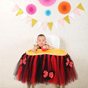 Amazon Com 1st Birthday Baby Pink Tutu Skirt For High Chair