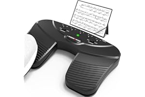 WEGROWER Wireless Page Turner Pedal, Portable Bluetooth Foot Pedal, Silent Rechargeable Music Page Turner with Anti-Slip Rubber for iPad, Tablets, Phone