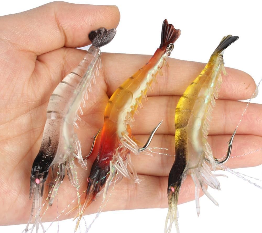 Goture Soft Lures Shrimp Bait Set, Freshwater/Saltwater, Trout Bass Salmon, 12 Piece : Sports & Outdoors