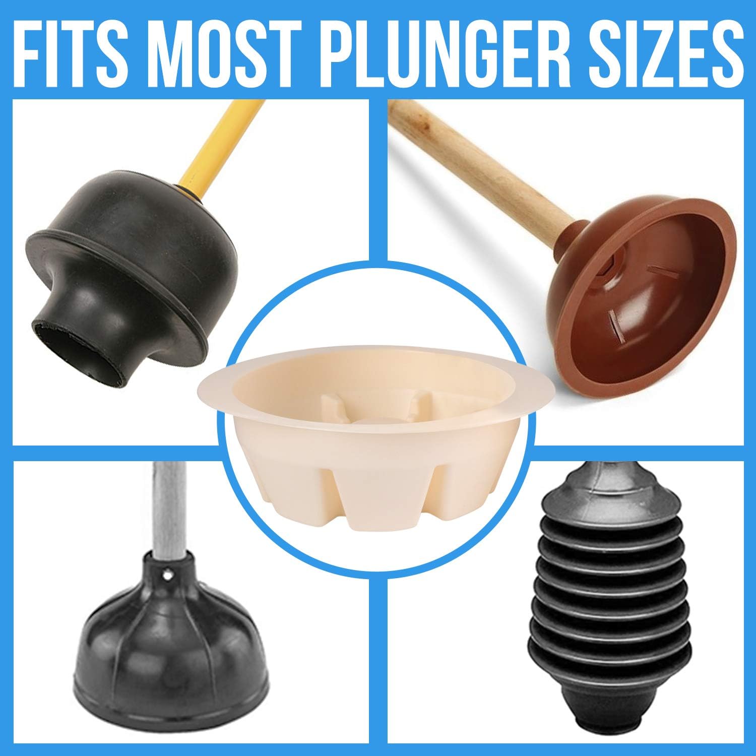 Universal Toilet Plunger Holder Drip Tray Caddy Pack of 3, Hygienically Holds All Sink & Toilet Plungers, Allows Water to Evaporate Easily, Low Profile Design, Perfect for Kitchens and Bathrooms: Kitchen & Dining