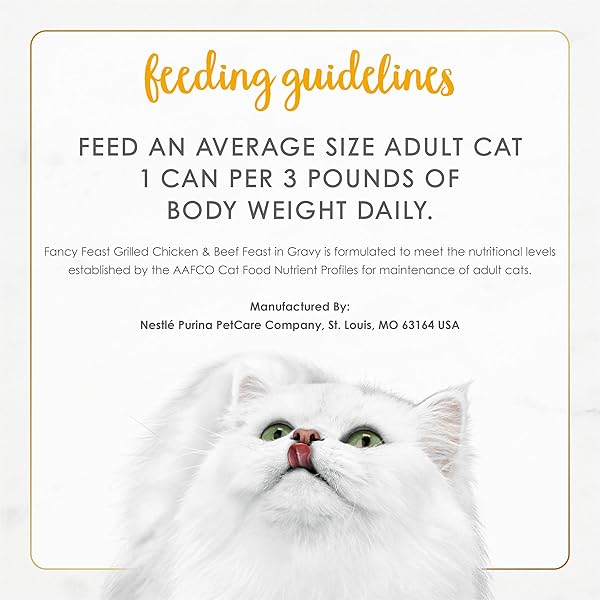 PURINA FANCY FEAST GRILLED WET CAT FOOD CHICKEN AND BEEF IN WET CAT FOOD GRAVY – (PACK OF 24) 3 OZ. CANS