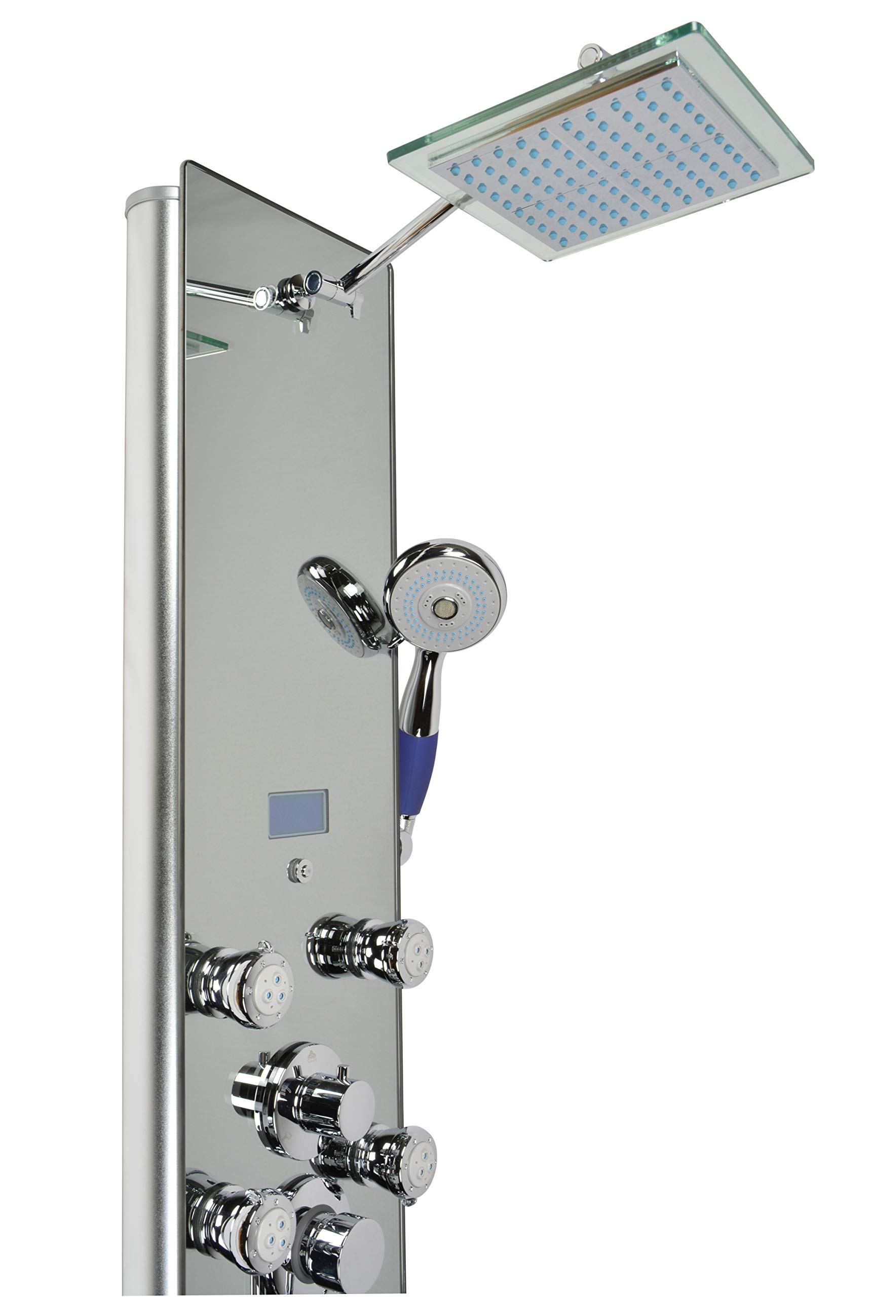 Blue Ocean 52" Aluminum SPA392M Shower Panel Tower with Rainfall Shower