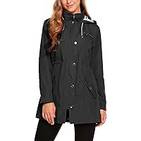 ZHENWEI Womens Lightweight Hooded Waterproof Active Outdoor Rain Jacket S-XXL